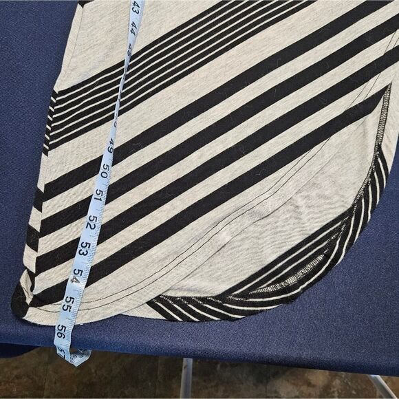 Christian Siriano Dress Asymmetrical Gray w/Black Stripes Size L - Picture 6 of 15
